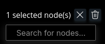 Buttons to clear or delete the selection