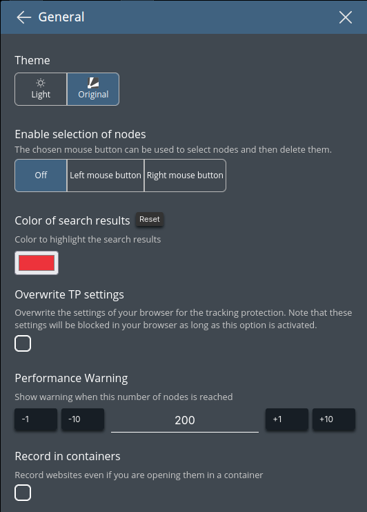 General settings